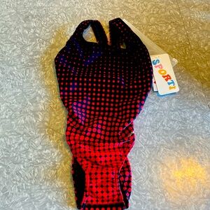 Red and Black Polka Dot Swimsuit